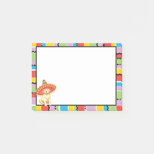 Fiesta Golden Retriever Post-it Notes (Front)