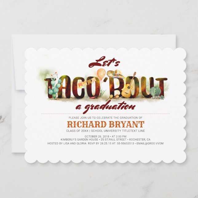 Fiesta Graduation Invitation Taco Bout (Front)