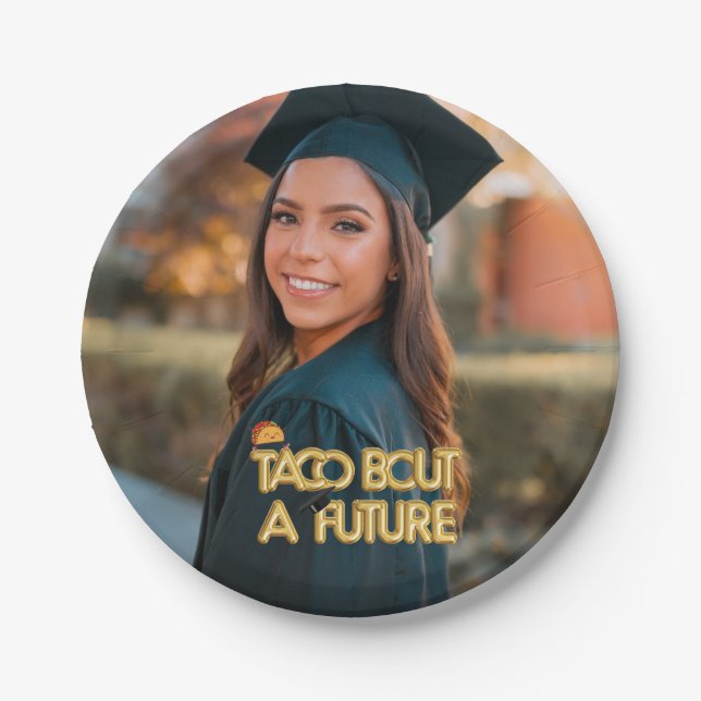 Fiesta Graduation Party Taco Bout a Great Future Paper Plate (Front)