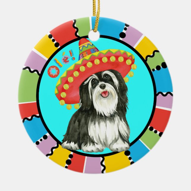 Fiesta Havanese Ceramic Tree Decoration (Front)