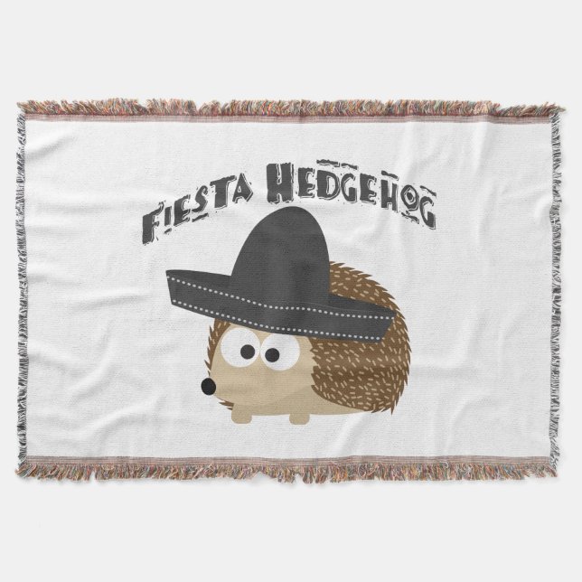 Fiesta Hedgehog Throw Blanket (Front)