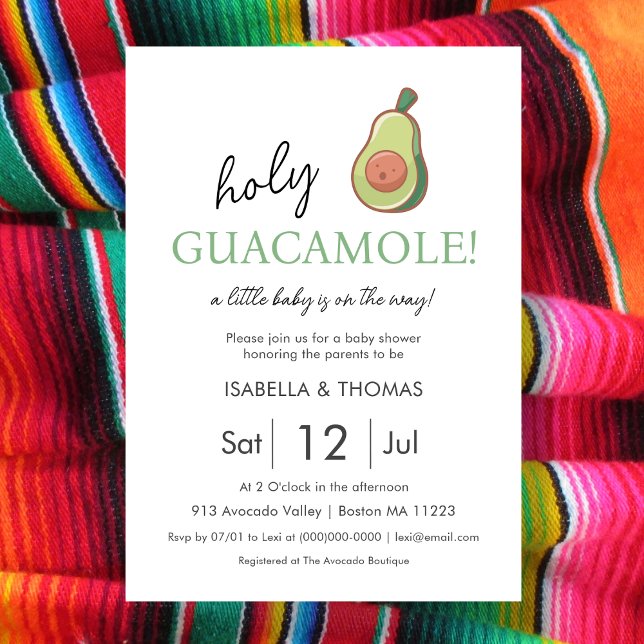 Fiesta | Holy Guacamole Baby Shower Invitation (Creator Uploaded)