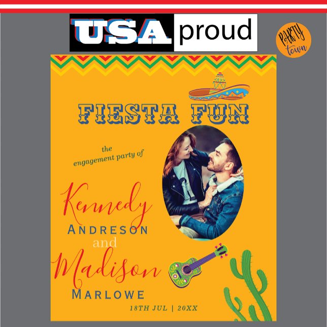 Fiesta in Mexico Engagement Party Photo Tapestry (couple shower)