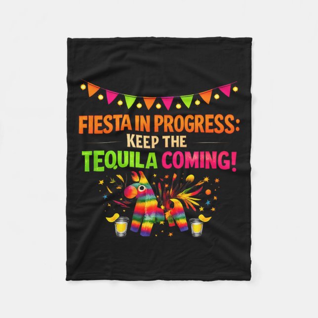 Fiesta in progress party crew pinata design Fiesta Fleece Blanket (Front)