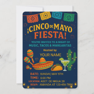 Fiesta Invitation Card – Editable Party Template