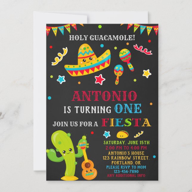 Fiesta invitation Fiesta birthday invitation boy (Front)