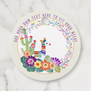 FIESTA  Llama Cacti Flowers Favour Tags