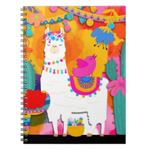 Fiesta Llama Cinco De Mayo Fun Watercolor Notebook