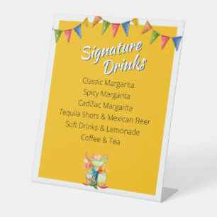 Fiesta Margarita Signature Drinks Bar Menu Pedestal Sign