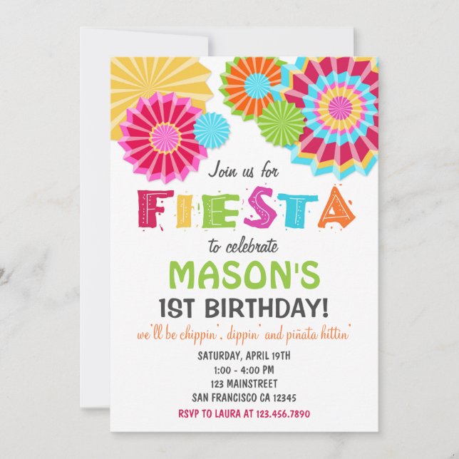 Fiesta Mexican Birthday Party Invitation (Front)
