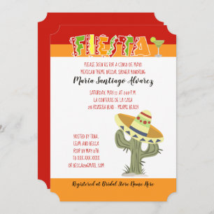 Fiesta Mexican Cinco de Mayo Bridal Shower Invite