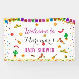 Fiesta Mexican Culture Cactus Baby Shower Backdrop Banner