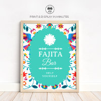 Fiesta Mexican Fajita Bar Bridal Shower Sign
