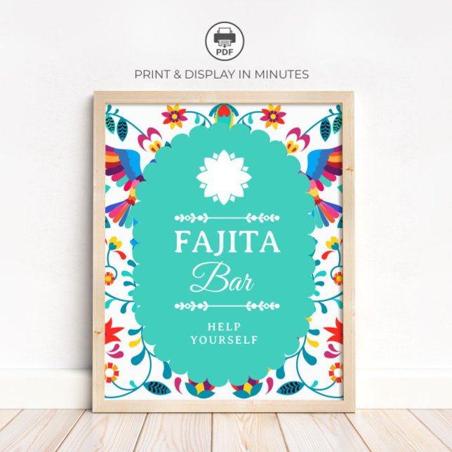 Fiesta Mexican Fajita Bar Bridal Shower Sign (Creator Uploaded)