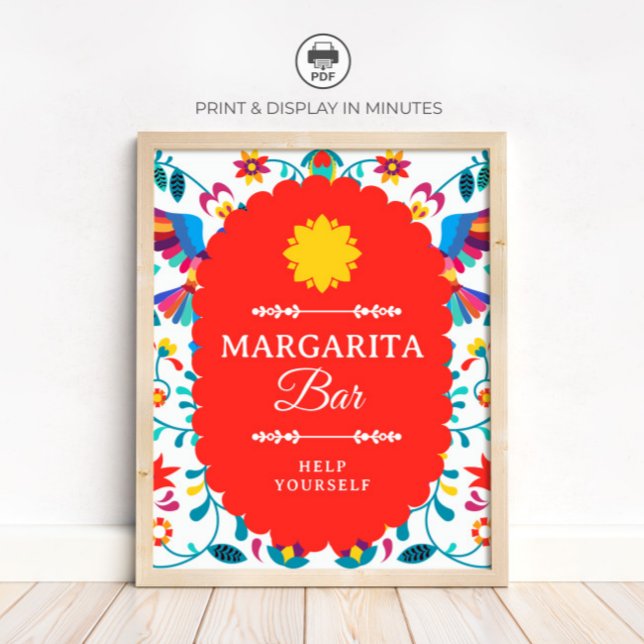 Fiesta Mexican Margarita Bar Bridal Shower Sign (Creator Uploaded)