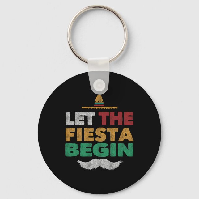 Fiesta Mexican Party Funny Cinco De Mayo  Key Ring (Front)