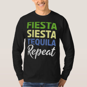 Fiesta Mexican Repeat Tequila Mexico Happy Cinco D T-Shirt