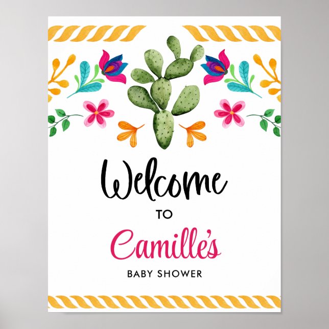 Fiesta Mexican Theme Party Welcome Poster (Front)