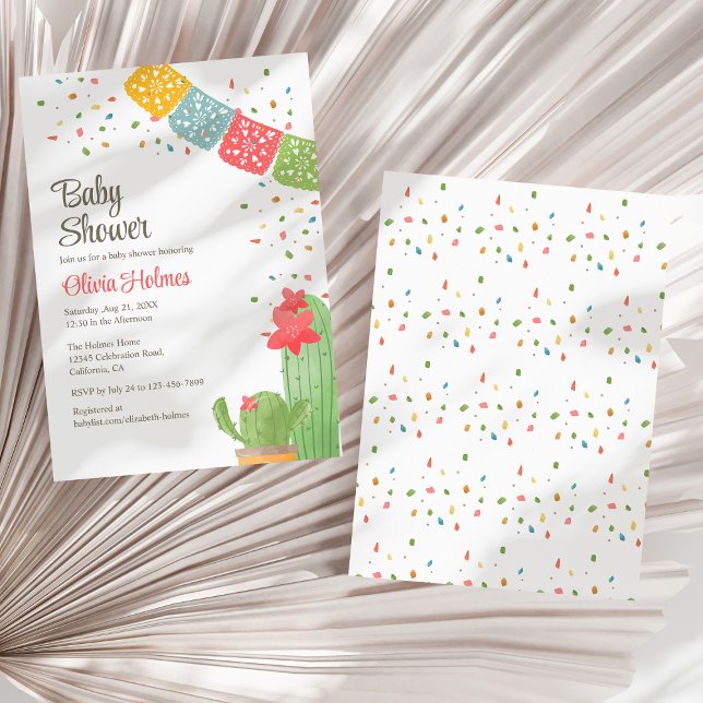 Fiesta Mexicana Baby Shower Invitation Baby Shower (Fiesta Mexicana Baby Shower Invitation Baby Shower on a dry white fan palm leaf.)