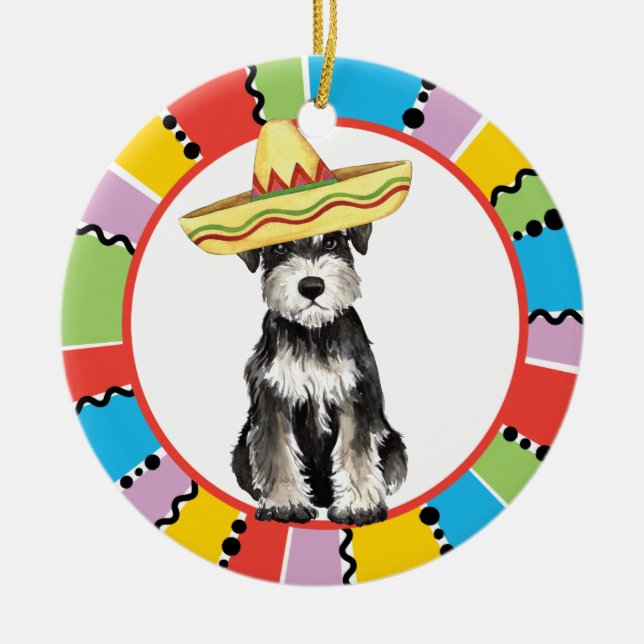 Fiesta Miniature Schnauzer Ceramic Tree Decoration (Front)