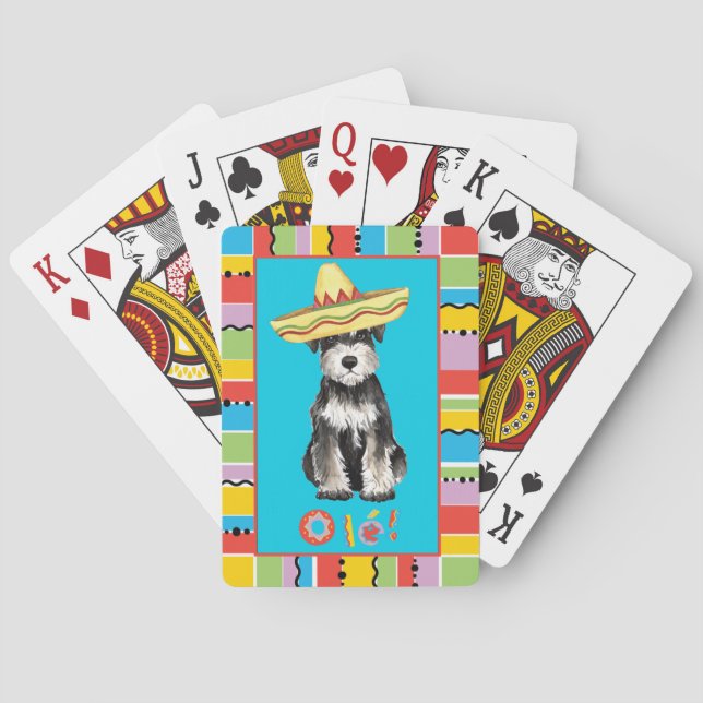 Fiesta Miniature Schnauzer Playing Cards (Back)