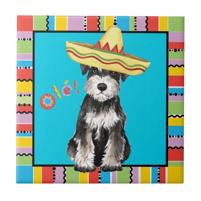 Fiesta Miniature Schnauzer Tile (Front)