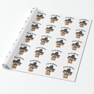 Fiesta Monkey with a Mustach and Mexican Sombrero Wrapping Paper