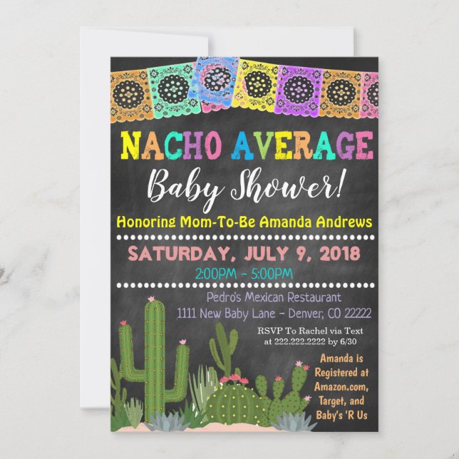Fiesta Nacho Average Baby Shower Invitation (Front)