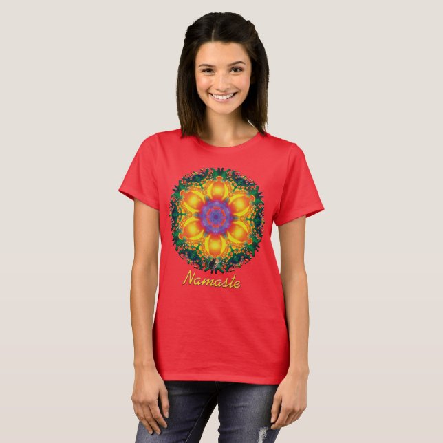 Fiesta Namaste Kaleidoscope T-shirt (Front Full)