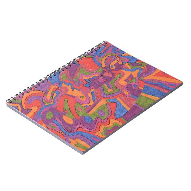 Fiesta, Original Abstract Spiral Notebook (Left Side)