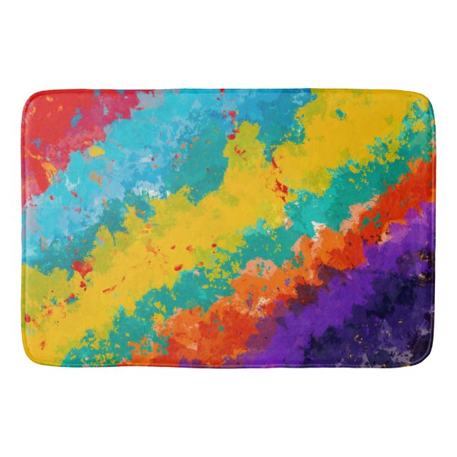Fiesta Paint Colour Splash Colourful Splashes Bath Mat (Front)