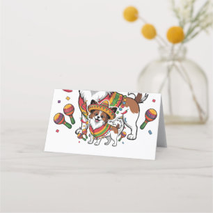 Fiesta Papillon Dog Wearing Sombrero and Sarape Appointment Card