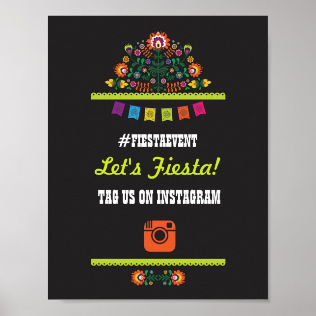 Fiesta Party Instagram Sign Photo Wedding Event (Front)