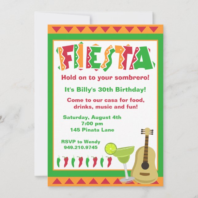 Fiesta Party Invitation (Front)
