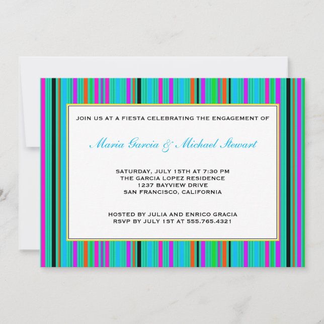 Fiesta Party Invitations | Mexican Stripes (Front)