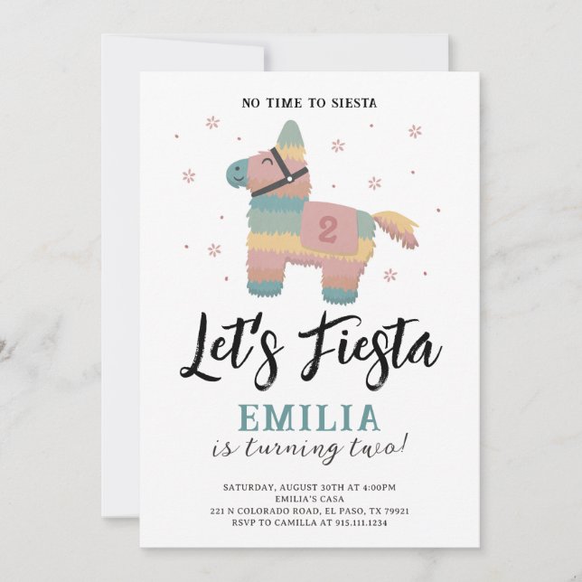 Fiesta Party Piñata Earthy Muted Colours Invitatio Invitation (Front)