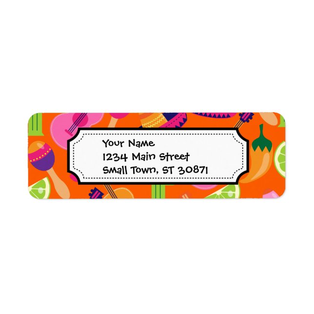 Fiesta Party Sombrero Cactus Limes Peppers Maracas (Front)