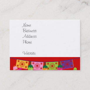 Fiesta Party Sombrero Limes Guitar Maraca Saguaro Business Card