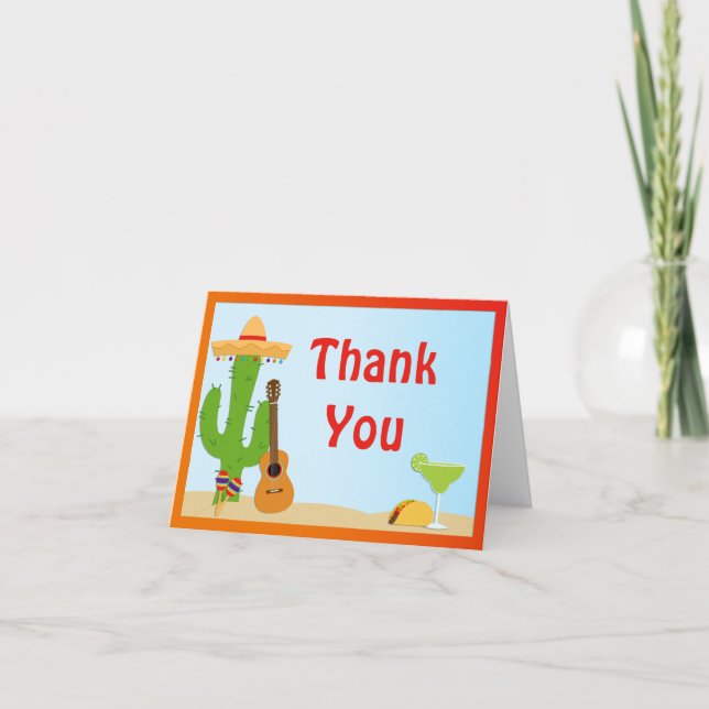 Fiesta Party Thank You Card (Front)