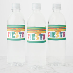 Fiesta Party Water Bottle Label