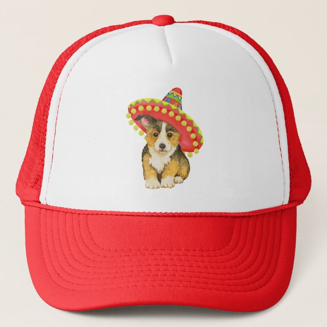 Fiesta Pembroke Welsh Corgi Trucker Hat (Front)