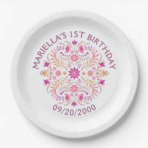 Fiesta Pink Birthday Shower Wedding Paper Plate