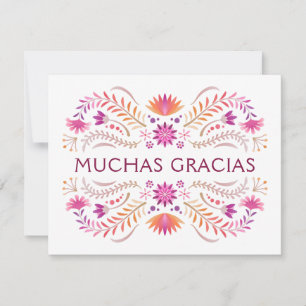 Fiesta Pink Birthday Shower Wedding Thank You Card