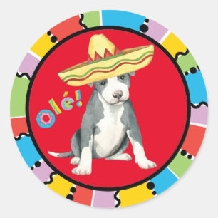 Fiesta Pit Bull Terrier Classic Round Sticker