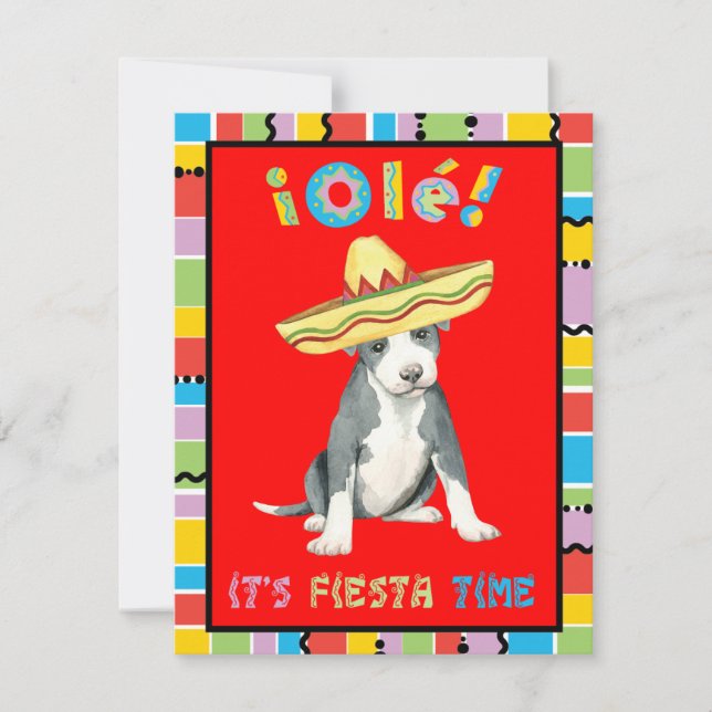 Fiesta Pit Bull Terrier Invitation (Front)
