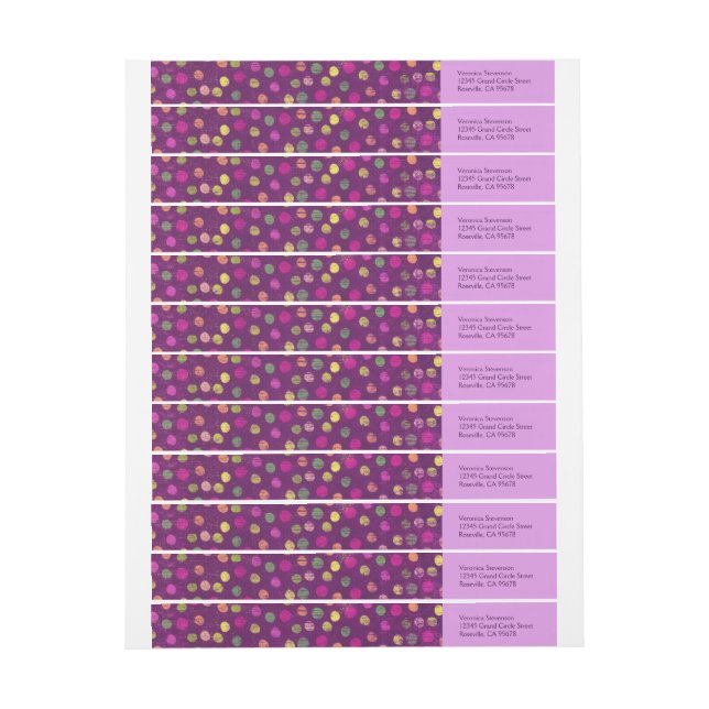 Fiesta Polka Dots Wraparound Address Labels (Sheet)