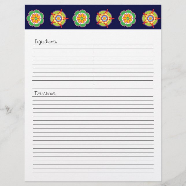 Fiesta Recipe Letterhead (Front)