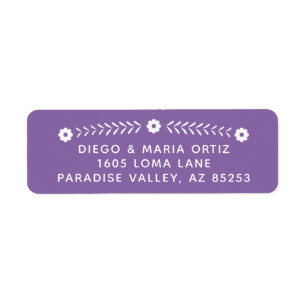 Fiesta Return Address Labels - Purple