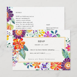 FIESTA RSVP Folkart Flowers Card