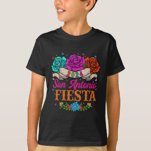 Fiesta San Antonio Texas Roses Funny Mexican Fiest T-Shirt